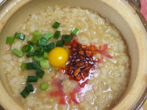 ピリ辛☆食べるラー油雑炊